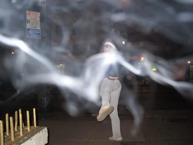 a ghost crosses the street